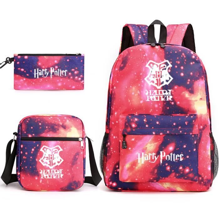 Sac à Dos Harry Potter Enfant 3 Pièces - Cartable 37cm + Trousse + Sac Sport, Licence Officielle