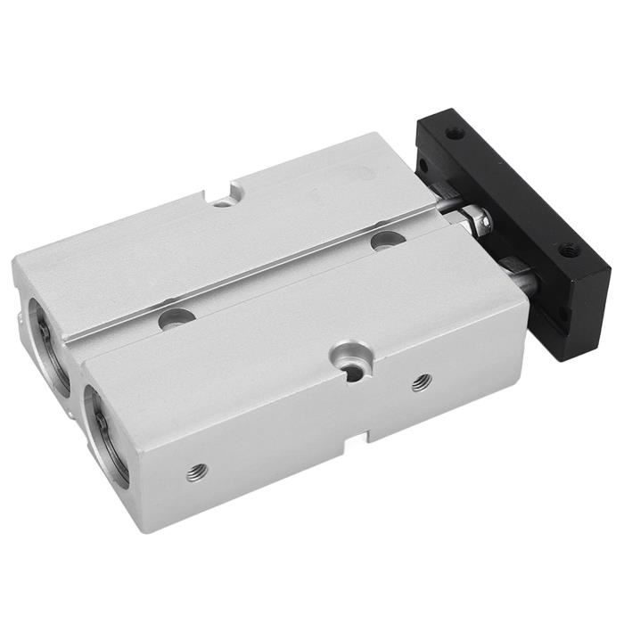 Cylindre Pneumatique à Roulement à Glissière - Alésage 12 Mm, Course 30 Mm - Double Effet, 3 Tiges De Guidage - Filetage M5x0,8 - Plage -10°C à +60°C - 2