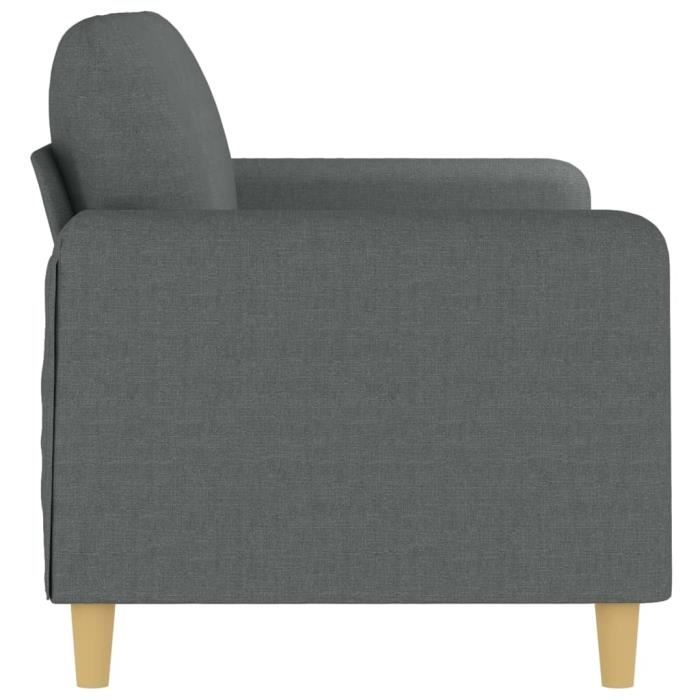 Canapé 2 Places Tissu Gris – NEUF, Non Convertible, Pieds Sapin L143/P65/H84