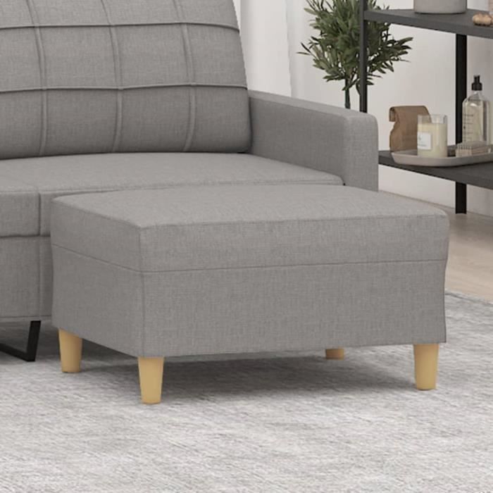 349271 vidaXL Repose-pied Gris clair 70x55x41 cm Tissu