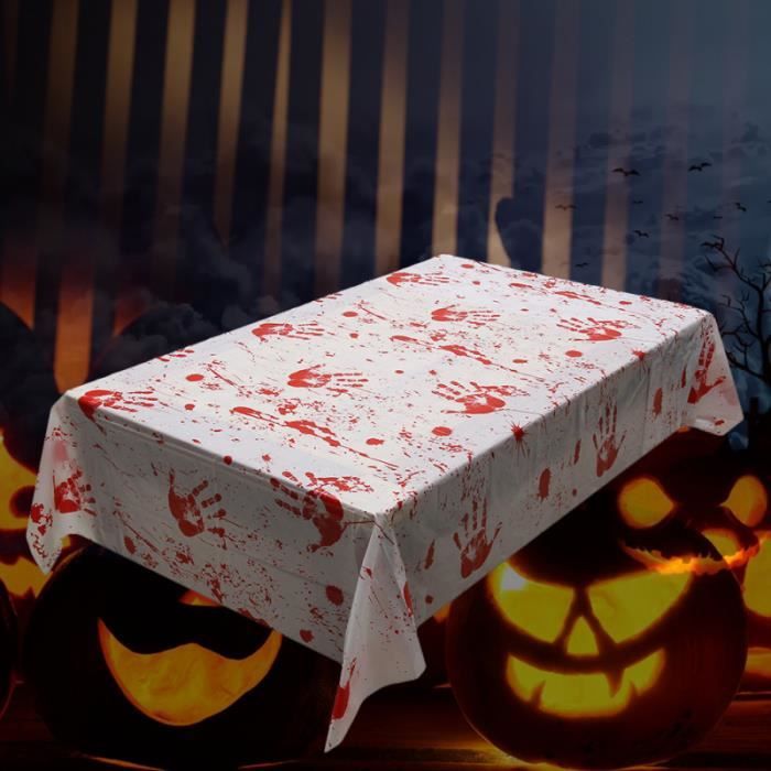 Nappe à Empreinte De Main Sang 130x260 Décoration De Table Effrayante