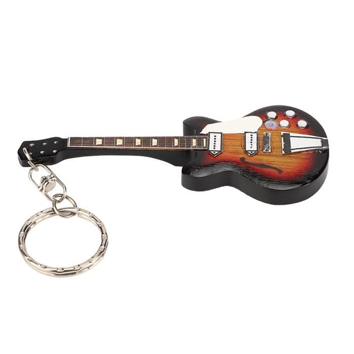 Porte-clés Guitare En Métal Argenté – Pendentif Charm Avec Rayur – Neuf Avec étiquett