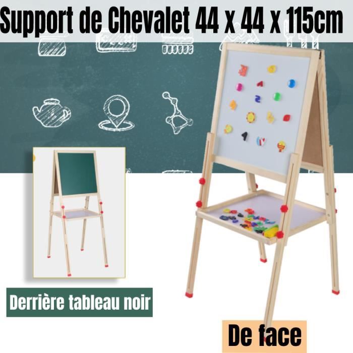 KidKraft 62047 Chevalet d'artiste enfant en bois pour table avec rouleau de papier, incluant 4 pots à peinture refermables - coloris naturel et couleurs primaires