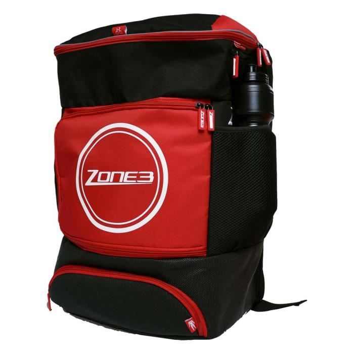 Sac à dos de transition - ZONE3 - 30 à 50L - Noir/Rouge - Confortable et fonctionnel