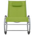 20635-Vintage Fauteuil à bascule - Chaise à bascule d'extérieur Vert Textilène Fauteuil de Relaxation - Moderne-1