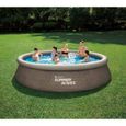 Summer Waves Quick Up Pool | Rond 396x84 cm Aspect rotin brun | Kit piscine hors sol | Piscine de jardin & piscine en plastique-1