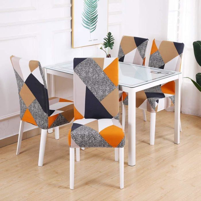 Housse De Chaise Extensible 6 Pièces – Polyester Stretch, Lavable, Pour Salle à Manger, Mariage, Hôtel