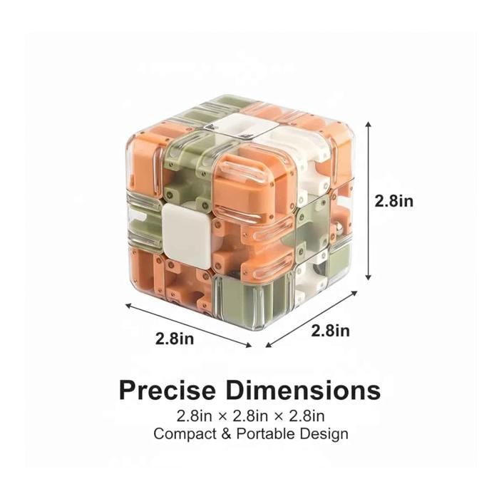 Casse-Tête Vert Cube 3D Labyrinthe Balle Dextérité Jeu Coordination Main-il Compétences Motrices Fines Voyage Cadeau pour Enfants