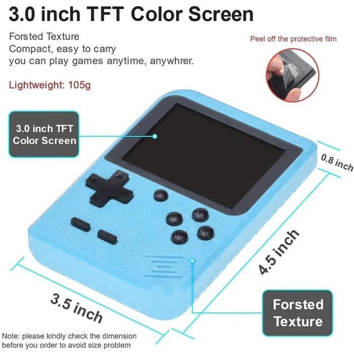 Retoo Console Rétro Portable 500 Jeux – 2 Joueurs, Écran 3,5 Pouces, Batterie 1200 MAh, Sortie TV, Cadeau Enfant