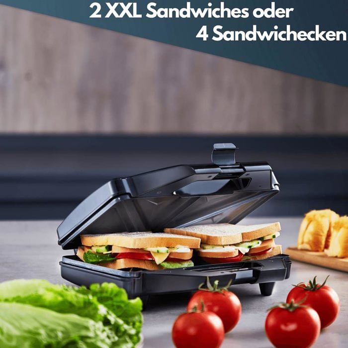 Appareil à Croque-Monsieur XXL 4 Coins Steinborg - Grille Panini Barbecue Électrique