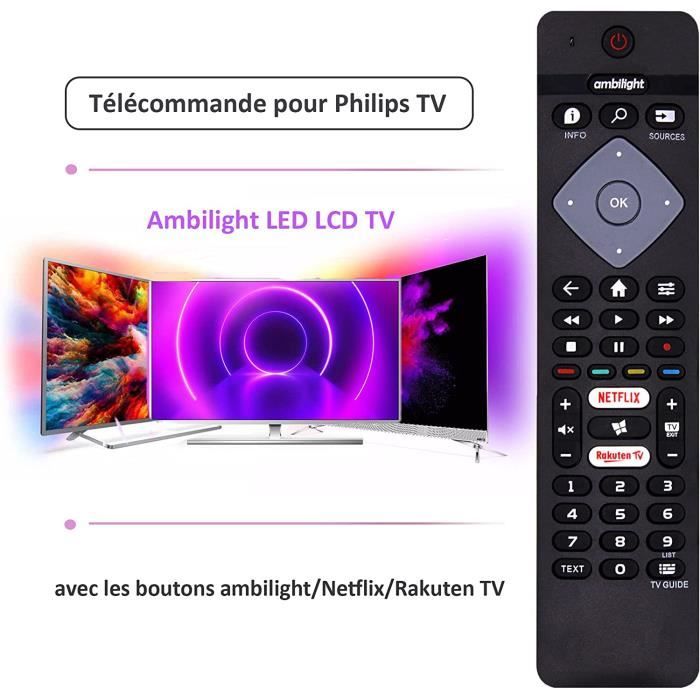Télécommande Remplacer pour Philips 4K UHD HDR Ambilight Smart TV 32 à 65