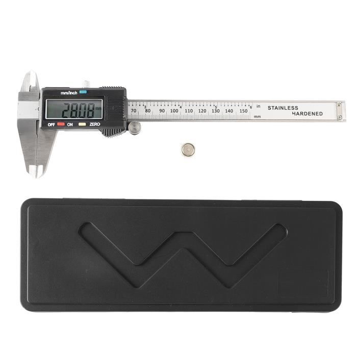 Pied à Coulisse Numérique électronique Avec écran LCD Solaire 150 Mm 0-6  Pouce/mm  - Jauge De Profondeur De Conversion Longueur 24 Cm 98115863