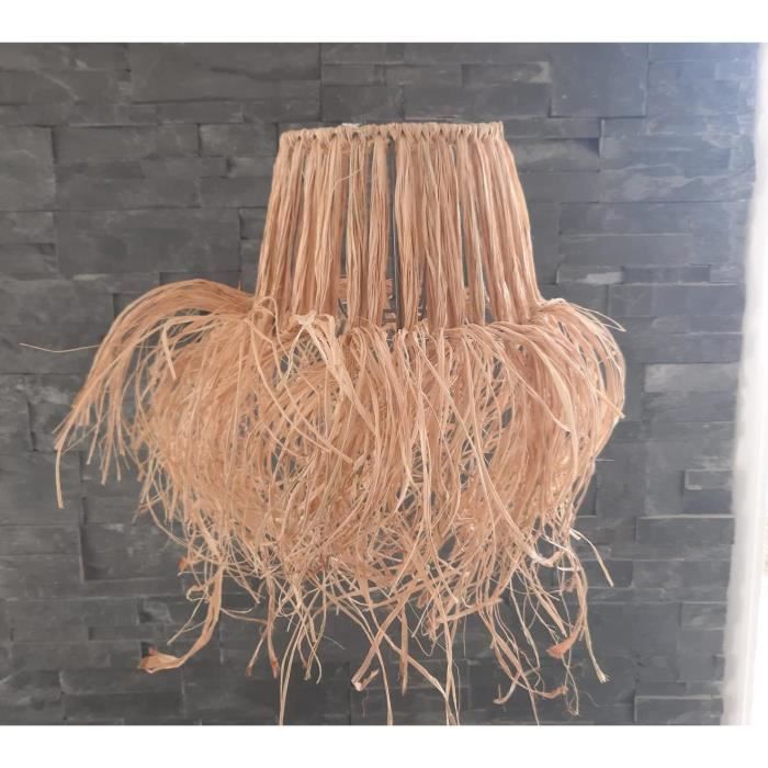 Housoutil Couleur Tissu Abat-Jour Naturel Perles Goblincore Chambre