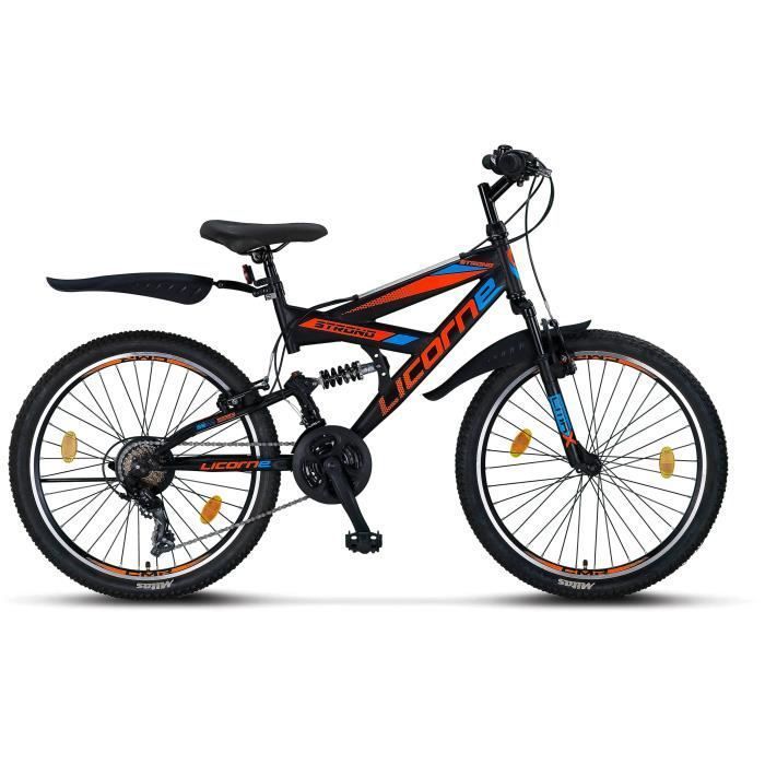VTT Licorne Bike 26 Pouces - Suspension Complète Et 21 Vitesses - Pour Hommes, Femmes Et Ados