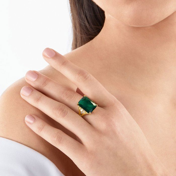 Thomas Sabo Femme anneaux TR2339-971-6-56 Vert Achat Vente