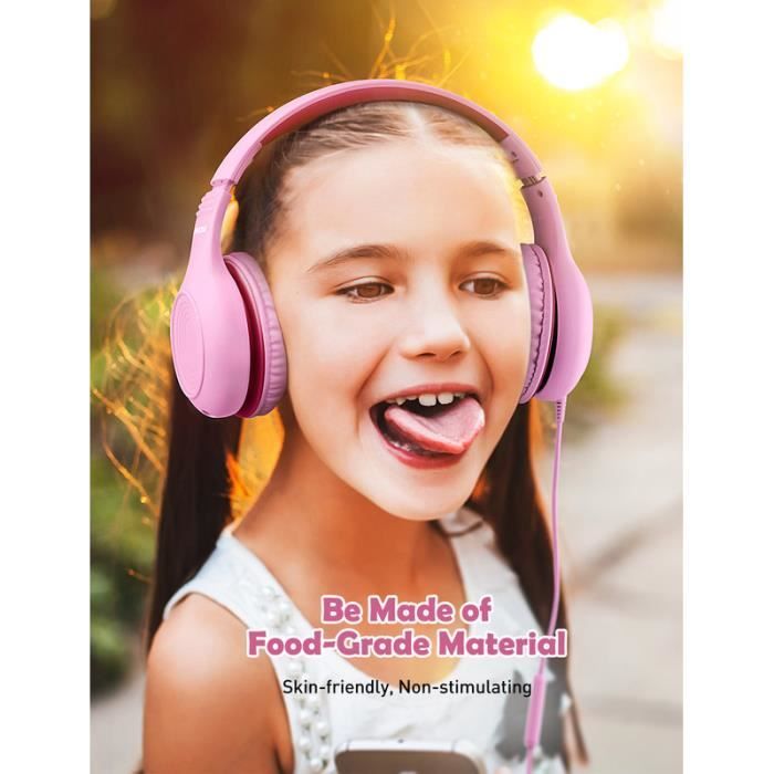 Où Trouver Casque Audio Pour Enfants, Mpow CH6S Écouteurs Pour Enfant  Filaire Avec Limite De Volume 85/94dB, Partage Audio Pour école- Blanche Le  Moins Cher
