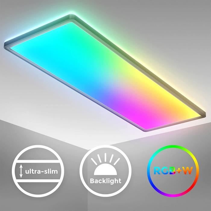 B.K.Licht I Plafonnier LED RGB I Panneau LED ultraplat I Changement de  couleur I Plafonnier