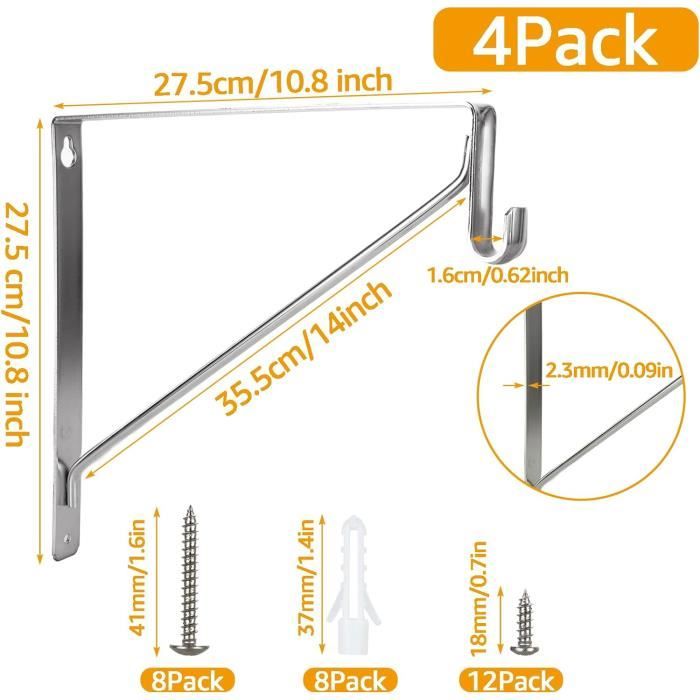 Supports Métalliques Pour Tringle à Rideau – Diamètre 1,8 Cm – Argenté (lot Occasion)