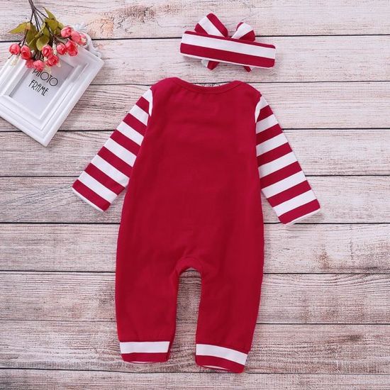 Barboteuse De Noël Pour Bébé 0-18 Mois - Manches Longues En Coton Doux - Motif Festif - Grenouillère Tricotée Garçon Ou Fille - 4