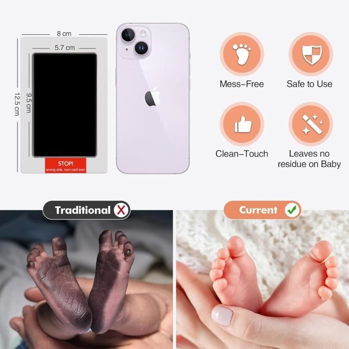 TOYESS Kit Empreinte Pieds Et Mains Bébé 3PCS - Tampon Sans Encre Pour Souvenirs Nouveau-né