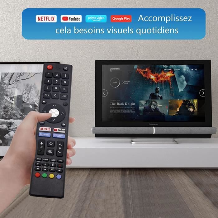 Télécommande Smart TV GCBLTV02ADBBT pour Chiq Smart TV U55H7A