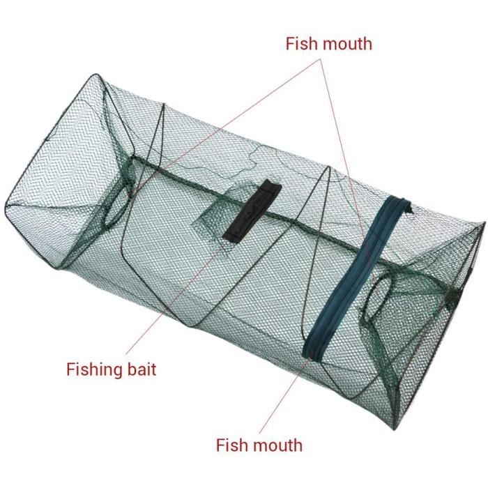 Filet de pêche hexagonal portable plié à 6 trous, piège automatique à  écrevisses, crevettes et carpes
