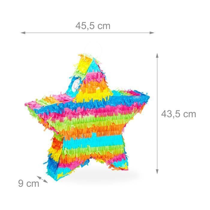 Pinata étoile Multicolore Doré Pinata anniversaire À remplir Enfants Piñata