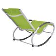 20635-Vintage Fauteuil à bascule - Chaise à bascule d'extérieur Vert Textilène Fauteuil de Relaxation - Moderne-3
