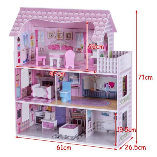 maison de barbie en bois fait main