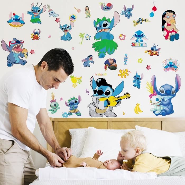 CENMOO Stickers muraux Stitch pour enfants, dessins animés à faire  soi-même, poster amovible en vinyle, fond d'écran, décoration de chambre  pour bébé fille garçon : : Bébé et Puériculture