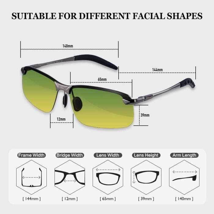 Lunette Conduite de Jour et de Nuit PolariseesLunettes de Vision Nocturne pour Conduire Une Voiture Anti Reflets Protection UV 333 Achat Vente lunettes de soleil Mixte Cdiscount