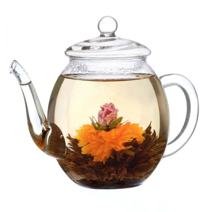 Coffret théière et 4 fleurs de thé bio - Creano