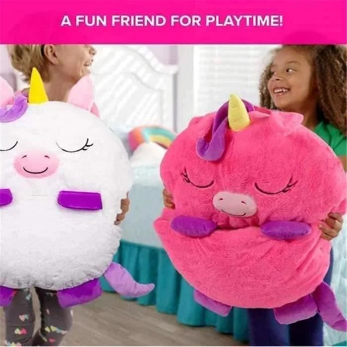Sac De Couchage Oreiller 2 En 1 Pour Enfants - Couverture De Sieste Pliable - Animaux Kawaii (Requin, Chat, Etc.)