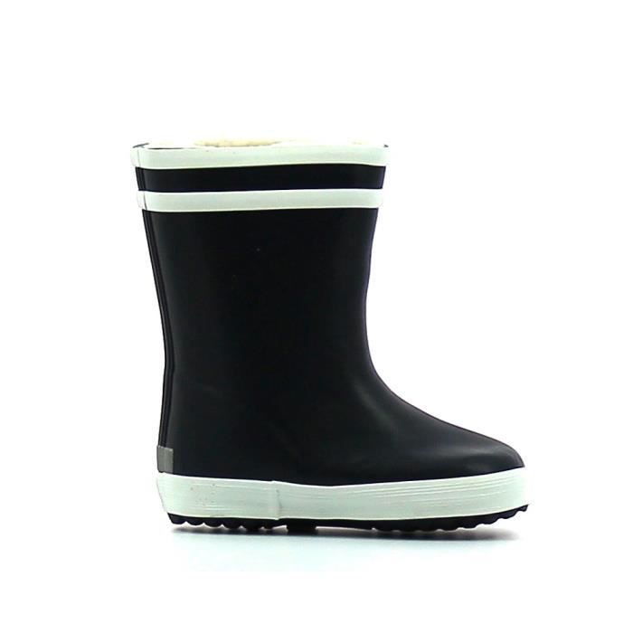 Bottes de pluie enfant Aigle Lolly Pop Fur Noir Marine Caoutchouc Doublure polyester coton Marine Cdiscount Chaussures