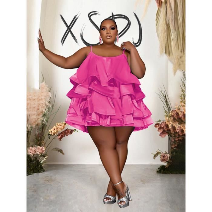 Robe d ete a volants en satin pour femmes sexy courte chic et elegante grande taille 2023 1.5mmx13729m Blanc Cdiscount Pret a Porter