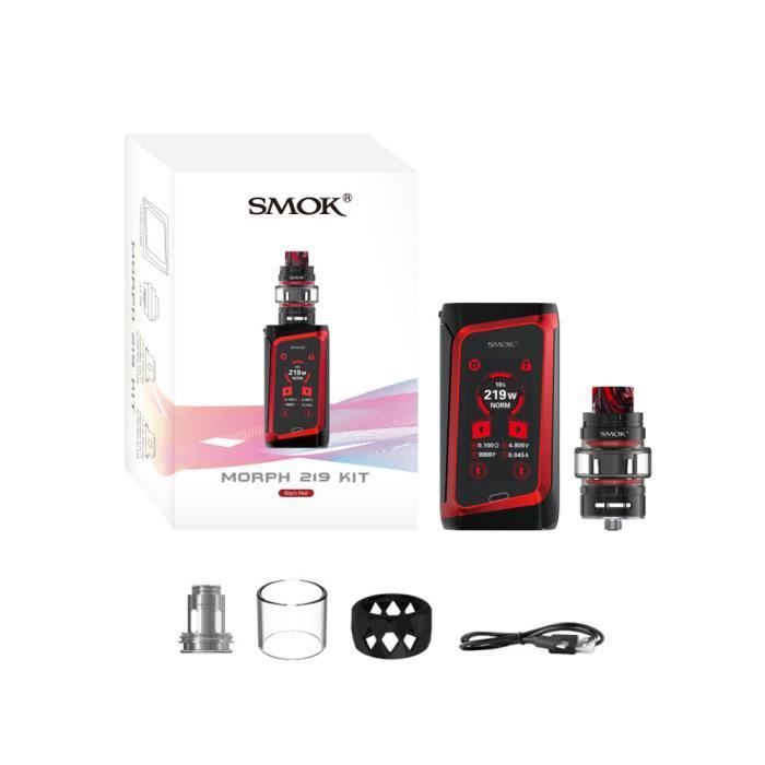 SMOK Morph 219 Cigarette électronique Kit complet de démarrage avec  réservoir TF 6ML (Prism Chrome et Noir)