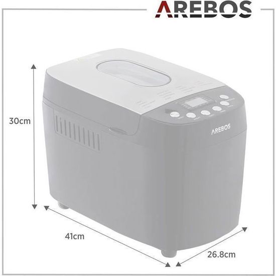 Arebos 1500g Bread Maker | With 15 Programs | 2 Kneading