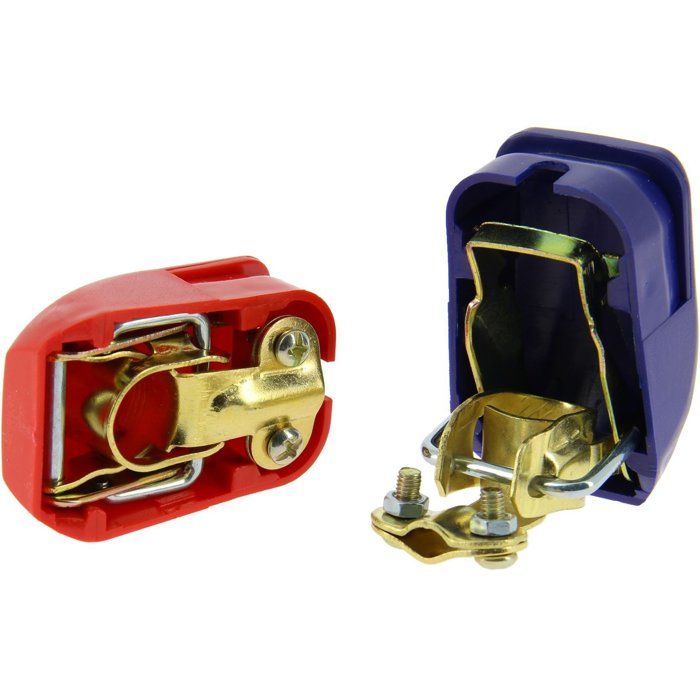 Jeu De Bornes Batterie Simple Serrage – Positif & Négatif – 35 Mm² – Fiable Pour Véhicules Essence Légers