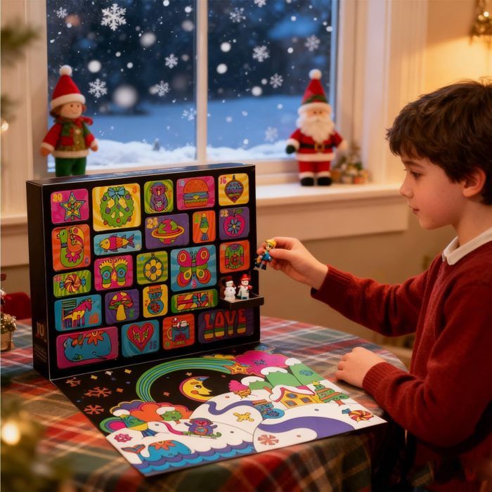 Calendrier De L'Avent Noël 2025 – 24 Surprises Chiens En Acrylique – Compte à Rebours Décoratif Pour Enfants Et Adultes