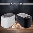 AREBOS Machine à pain 1500 g | 15 programmes | Minuteur | Écran LCD | 3 niveaux de brunissage et tailles de pain | 850 W | Noir-5