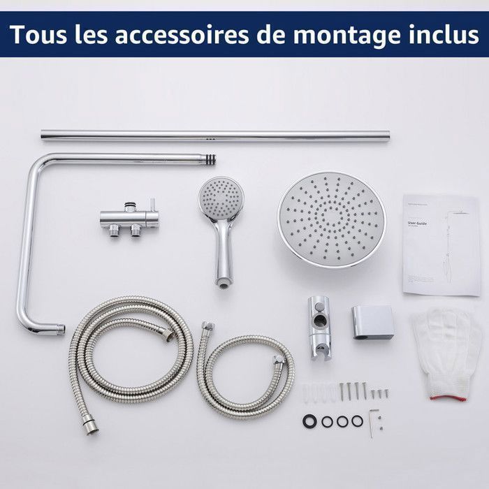 Colonne De Douche Thermostatique En Acier Inoxydable Avec Bec De