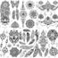 Coktak 6 Feuilles Henné Noir Autocollants Tatouage Temporaire Adultes Femmes Filles Plume Mandala Fleur Art Corps Bras Grand Tato