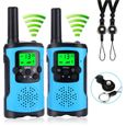Talkies-walkies pour enfants avec 2 lanières, avec lumière LED, 3 km longue distance PMR 446 MHz 8 canaux VOX LCD affichage-0