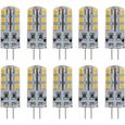 Lot de 10 Ampoules LED G4 3W Blanc Chaud 260LM DC12V - Dimensions 12,3*36,8mm-0