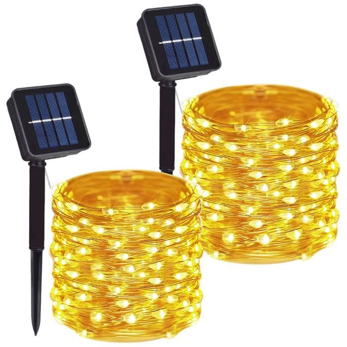 (Warm 2PC32M 300LED)Guirlande Solaire LED Imperméable pour Noël