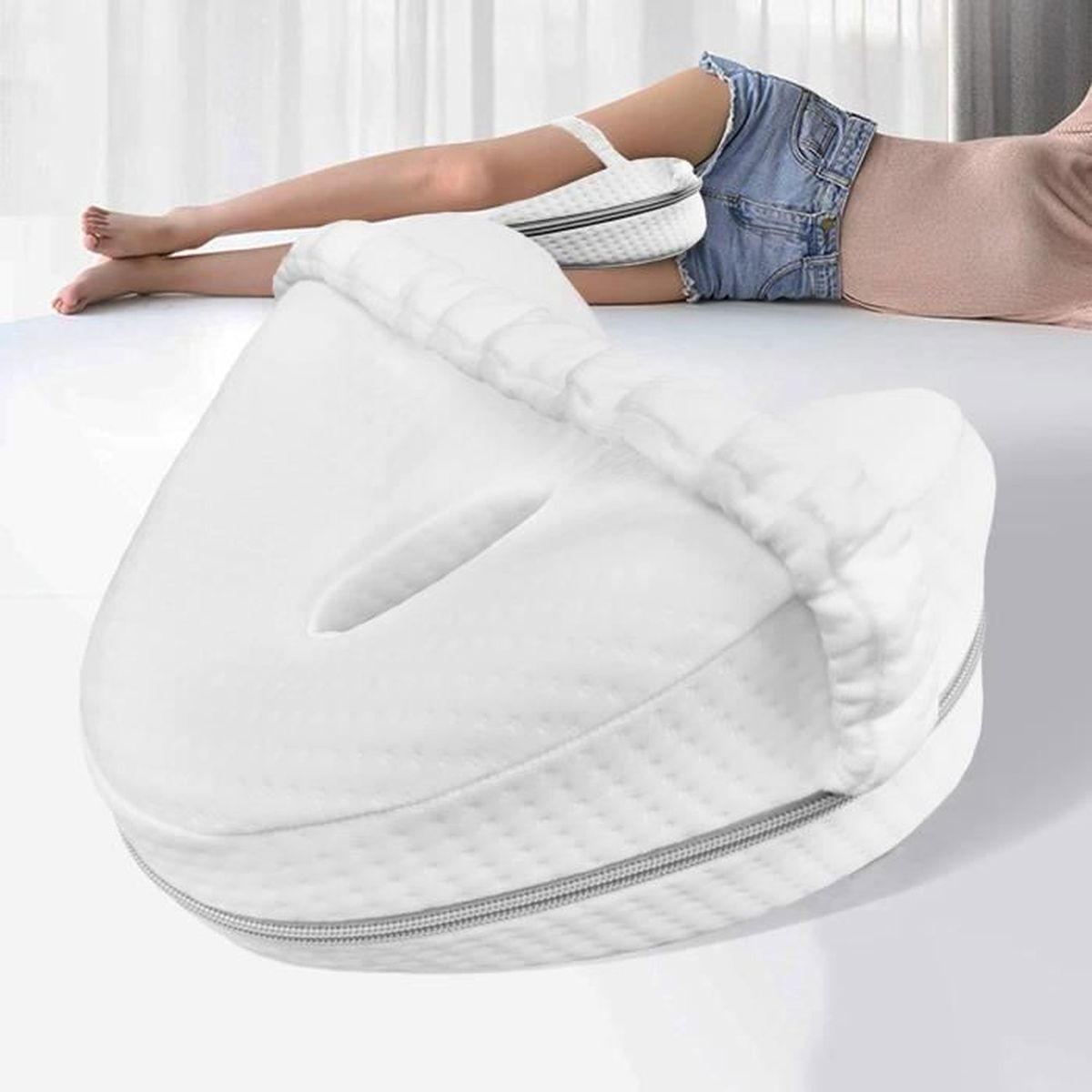 Coussin De Genou Pour Dormir Sur Le Côté - Oreiller Orthopédique Mousse Mémoire Jambes Hanches Dos