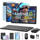 Tablette tactile TAKINURU 10,1 pouces, Android 15, 32 Go + 256 Go, Octa-Core, Wi-Fi 5G, Port Type-C, Batterie de 8000 mAh,Bleu