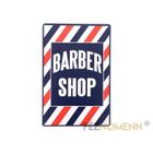 FÉENOMENN Plaque Métal Déco Vintage - Barber Shop - Enseigne Barbier Tricolore (20x30cm)OBJET DE DECORATION MURALE