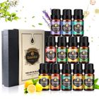 INNOO TECH Ensemble d'huiles essentielles Aulaya 12x10ml Huiles essentielles pour diffuseur thérapeutiques 100% pures