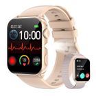 IOWODO Montre Connectée Femme Appeler/répondre 100 modes Sport Etanche Podomètre Smartwatch pour iOS Android Samsung Rose